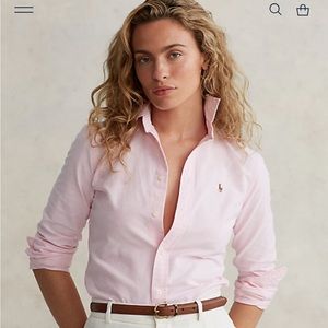 Ralph Lauren Slim Fit Cotton Oxford Shirt. NWT, in Deco Pink, size 2
